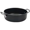 Baldassare Agnelli Pentole Agnelli ALSA106SS24 Alblack Casseruola Bassa con Maniglie, Alluminio, Nero, 24 cm