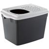 Ferplast Lettiera Gatto, Toilette per Gatti Coperta, con Ingresso dall'alto, Coperchio Forato, 38,8 x 57,5 x h 39 cm, JUMPY Lettiera Gatto Grande, Nero