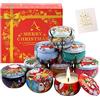 TEPENAR Set di candele profumate di Natale | 9 x 2,5 once di cera di soia naturale per alleviare l'ansia e dormire perfetti, alleviare lo stress, Natale, San Valentino, regali per l'anniversario
