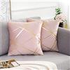 DecorMommt Grande Federe Cuscini 50x50 CM Velluto Rosa Copricuscini Decorativi Set di 2 Quadrati Federa Cuscino Divano Geometrica Federe per Soggiorno Camera Letto Auto Decorazione Estate