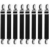 fenrad Clip Lenzuola 8 Pezzi, Lenzuola Supporto per Lenzuolo, 30-100 cm Regolabili Elastici Lenzuolo con Clip in Metallo per Fissaggio Angoli Lenzuola, Coprimaterassi, Coperte, Letto o Divano (Nero)