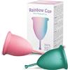 Rainbowcup Cup - Kit 2 Coppetta Mestruale In Silicone Medicale, Coppette Mestruali Toniche con Colore Variabile, Taglia 2, Made In Italy, 2 Unità
