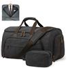 S-ZONE Borsa per abiti convertibile 2 in 1, unisex, in tela, con borsa da toilette per viaggi, brevi vacanze, viaggi d'affari, Nero, xl, Vintage