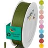 Halbach Seidenbänder Nastro regalo | larghezza 25 mm lunghezza 25 m | nastro prodotto in Germania | nastri regalo in diversi colori e larghezze, perfetto per confezionare e decorare, colore: verde