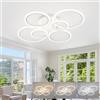 KeLuKes Plafoniera da Soffitto Moderna e Telecomando, 80cm Lampada led Soffitto Anneau, Lampadari Dimmerabile 60W, Lampadario da Soffitto Pour Salon Salle à Manger, Blanc