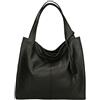Aren - Shoulder Bag Borsa a Spalla da Donna in Vera Pelle Made in italy - 34x31x10 Cm (Testa di Moro N.)