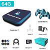 JINGQII Console di gioco retrò, emulatori di giochi DVD 80+ Costruiti in oltre 50.000 giochi Lettore di videogiochi con controller wireless Dual 2.4G per TV 4K con scheda TF 64G (blu scuro)