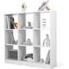 KOMFOTTEU Libreria aperta con armadietti, scaffale portaoggetti con layout antiribaltamento, scaffale cubo in legno, grande spazio di archiviazione, 107,5 x 33 x 107,5 cm, bianco (LK09334FQDE-KF)