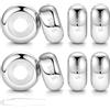 LOVANS 8 pz Clip Ferma Charm Stopper in Silicone, Distanziatore Beads Blocco per Bracciale Donna Argento Sterling 925, DIY Ciondolo Regalo per Amica