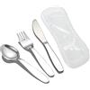 VANRA 2 Pezzi Cucchiaio Della Forcella Dei Bambini Set con Cassa di Viaggio per Lunch Box, 18/8 Acciaio Inox Argenteria Flatware Set Bambini per la Scuola (Cucchiaio Della Forcella)