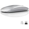 Uiosmuph U58 Mouse Senza Fili, 2.4G Ricaricabile Mouse Wireless Silenzioso Mouse Ottico Wireless Senza Fili con Ricevitore Nano USB per PC/Laptop (Argento)