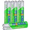 PKCELL Batterie Ricaricabili AAA Precaricate NIMH 1,2V 600mAh per Telefono Fisso,Lampade Solari,Confezione da 4,PKCELL