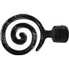GIRASOLE HOME® Terminale Spirale per Asta da Tenda dal Diametro di 18-20 mm 2 Pezzi in Alluminio (Nero e Argento)