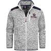 Geographical Norway Giacca in pile da uomo a Contrast Shoulder Sweater Ches Logo Embro 2 tasche zip, bianco, L