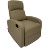 Astan Hogar - Poltrona Comfort in PU, Relax, con reclinazione manuale, in finta pelle