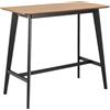 AC Design Furniture Roxanne Tavolo da bar con impiallacciatura di quercia e gambe in legno nero, tavolo alto a contrasto in stile moderno retrò, mobili da cucina, larghezza 120 x altezza 105 x