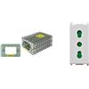 Vimar Plana 0T14613 Supporto 3 moduli, con viti, per scatole 3 moduli, 10 pezzi + Vimar 0R14203.SL Plana Silver Presa a muro con protezione SICURY, 2P+T 16A P17/11 Silver