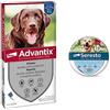 Advantix® Spot-on antiparassitario per Cani da 25 kg a 40 Kg, 4 pipette da 4,0 ml & Seresto collare antiparassitario per cani oltre 8 kg. Elimina pulci, zecche, pidocchi