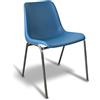 GALIZIA prjme GALIZIA PRIME Sedia per Sala Attesa conferenze, sedia con scocca in plastica resistente colorata, telaio in acciaio cromato (BLU AVION, 2)
