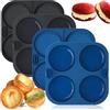 Webake Burger Buns Stampo da forno in silicone per friggitrice ad aria 4 pcs 7 .6cm Airfryer Yorkshire Pudding Stampo da forno per muffin Top Burger Buns Cake