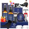 Oukzon Kit Barba per Uomo, Set Regalo Cura Della Barba Completo Professionale per Lui Papà - Set Rasatura con Olio Barba, Schiuma, Dopobarba, Pennello da Barba, Rasoio Sicurezza, Lametta, Pettine e Grembiule