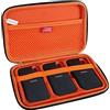 adada Hermitshell - Custodia rigida da viaggio per SSD portatile SanDisk 500 GB / 250 GB / 1 TB / 2 TB (custodia per 3 hard disk)