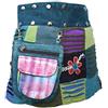 Gheri Gonna reversibile da donna, patchwork, cotone, tintura batik, bottone a pressione, gonna avvolgente, Taglia unica