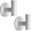 YUET 2 Pezzi Ganci Portasciugamani Adesivi in SUS 304 Acciaio Inox Rotondo Gancio Appendiabiti da Parete Autoadesivo per Cucina e Bagno Asciugamani Muro Accappatoio Accessori (Bianco)