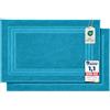 Komfortec - Set di 2 Tappetini da Bagno, Tappetini in Spugna per Doccia, Lavabili, Assorbenti e a Rapida Asciugatura - 600 g/m², 100% Cotone, 50x70 cm, Turchese