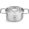 Fissler Pure Collection - Pentola in acciaio inox (diametro 16 cm, capienza 1,9 L) con coperchio in metallo, scala graduata interna, compatibile induzione
