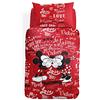 Caleffi Parure Copripiumino UNA PIAZZA CALEFFI Disney MINNIE & MICKEY AMORE - ESCLUSO SOTTO LENZUOLO