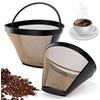 JSMTKJ 2 Pezzi Filtro Riutilizzabile per Caffè, Filtri Rete Caffè Filtro | Universale Permanente Acciaio Inossidabile Riutilizzabile Fine Net con Maniglia per caffè misura 4