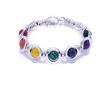 NILUXE DESIGN - Bracciale Donna Pietre Naturali Incastonate Zamak Placcato Argento - Bracciale Pietre Semipreziose - Bracciale Donna - Bracciale Pietra Naturale