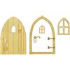 VGOL Set di 2 finestre per porta fatata, mini porte in legno, finestre per casa delle bambole, porte e finestre accessori decorativi mini ornamenti in legno per fai da te casa e giardini fatati