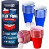 Original Cup OriginalCup® Kit Ufficiale Beer Pong Originale | Set Bicchieri di plastica riutilizzabili + 4 Palline | 22 Tazze (11 Rosse e 11 Blu)
