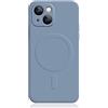 Mixroom - Custodia Cover per iPhone 13 Mini in TPU Silicone Morbido Compatibile con MagSafe Accessori con Cerchio Magnetico Integrato Blu Chiaro