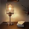 TWSXTE E27 Lampada da tavolo retròLampada da comodino vintage Lampada da tavolo industriale in metallo a gabbia Lampada decorativa con interruttore (Lampadina non inclusa)