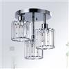 Rayofly Lampadari moderni di cristallo a soffitto, Plafoniera a 3 luci con paralume in vetro, Plafoniera cromata per soggiorno, corridoio, bagno, camera da letto, Lampadario a sospensione per cucina