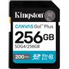 GielleService Scheda Memoria SDXC Kingston 256 GB UHS-I U3 V30 Classe 10 200 MB/s Canvas Go Plus SDG4/256GB