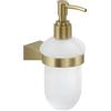 GEDY | Dosasapone Tonale, Dispenser Sapone in Acciaio Inox, Cromall e Vetro Satinato, Fissabile con Viti Incluse, Oro Matt, 17x7x10,5cm, Capacità 170ml