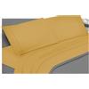Passione per le tele Completo Letto Lenzuola Cotone Percalle, Lenzuola e 2 Federe da Letto, 100% Cotone Made In Italy, Biancheria da Letto Tinta Unita (una piazza e mezza, oro)