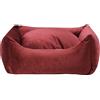 FASHION ANIMALS - Cuccia Cane Interno Interamente Sfoderabile e Lavabile, Cuscino Cane in Morbido Velluto, Divanetto per Cani e Gatti Taglia Piccola e Grande, Disponibili 2 Dimensioni (S, Bordò)