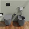 Parama Sanitari filomuro in ceramica grigio opaco vaso rimless con copriwc soft-close e bidet | Europa