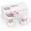 London Boutique Teiera grande brocca di latte zuccheriera ciotola tè pomeridiano set di teiere New Bone China Vintage Flora confezione regalo 1300 ml (brocca latte zuccheriero)