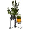 Relaxdays Scaffale Porta Piante, in Metallo Verniciato a Polvere, 3 Ripiani, Fiori, Decorativo, H: 50 cm, Fioriera, nero