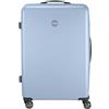 Princess Traveller PT01 Deluxe - Realizzato con materiali riciclati - 7 colori e 3 dimensioni - 4 doppie ruote girevoli - Serratura TSA incassata, Poolhouse Blue, Händgepack, Trolley rigido con ruote