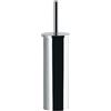 Gedy Tonga Scopino Bagno WC in Acciaio Inox Finitura Lucida, Scopino WC con Ciuffo in Setole Nere di Nylon, Scopino Bagno Base Ø 9,1xH37,7cm con Tazza Interna Estraibile per una Facile Pulizia