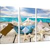 Cuadros Camara Quadro Su Legno, Paesaggio del mare dell'annata, conchiglie, conchiglie, spiaggia, sabbia, 97 x 62cm, Stampa in qualita fotografica. Ref. 26482
