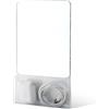 PEUTIER Specchio magnetico bianco 17x14 cm, stile moderno, con supporto magnetico, per bagno, ufficio, scuola
