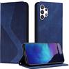 Fatcatparadise Cover per Samsung Galaxy A32 5G, Custodia Samsung A32 5G, Cover a Libro Wallet in Pelle Premium Protettiva Portafoglio Antifurto Magnetica Flip Telefono Case per Galaxy A32 5G (Blu)